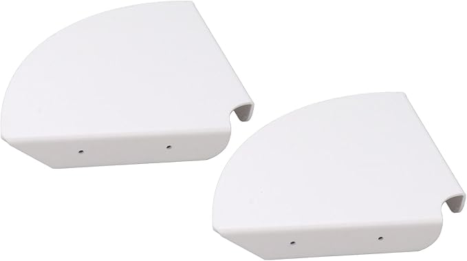 Yosoo Health Gear Acrylic Wall Mount Floating Corner Shelves 2pcs Quarter Round Shower Shelf, Sturdy Wall Storage Display Organizer for Bathroom Kitchen Bedroom Living Room 1.2 x 8.3 x 8.3in (White)