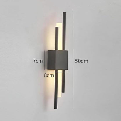 LED Linear Wall Sconce Lighting Modern Wall Lamp Indoor Wall Wash Light 10W 3 Color Mode Wall Mounted Lamps Hardwired Vanity Sconces for Living Room Bedroom Hallway (Color : Svart, Size : R