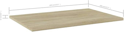 Set of 8 Sonoma Oak Floating Wall Shelves, 23.6x23.6 Inch Minimalist Engineered Wood Storage Shelving for Living Room, Kitchen and Home Decor