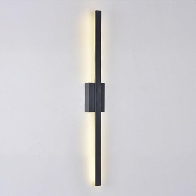 Black Linear Wall Sconce Minimalist Hardwired Indoor Wall Light Fixture for Hallway Living Room Bedroom Modern Decorative Lighting(Black,60cm)