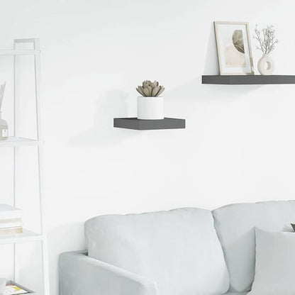 High Gloss Grey Floating Wall Shelf, Modern Honeycomb MDF and Metal Design, 9.3 x 9.1 x 1.5 Inches, Easy Installation for Home Decor and Storage
