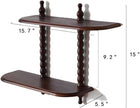FRIADE 2-Tier Wall Mounted Floating Shelf with Two Roman column ,Decorative Display shelf for Entrance,Bathroom, Bedroom, Living Room, Kitchen,Office (Dark Brown)