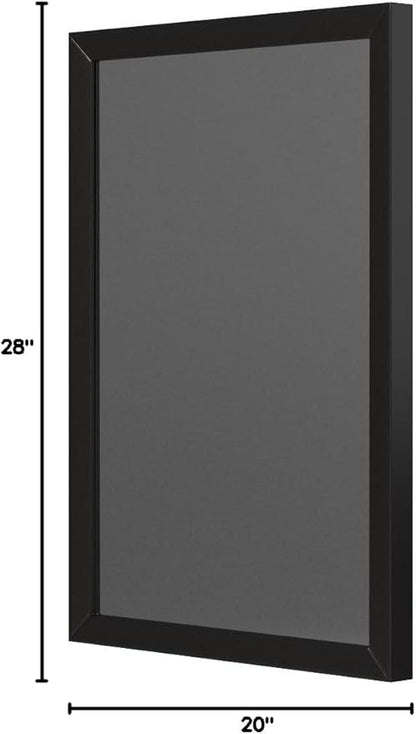 Amazon Basics Rectangular Wall Mount Mirror for Bedroom, Living Room, Entryway, Standard Trim, 20" x 28", Black