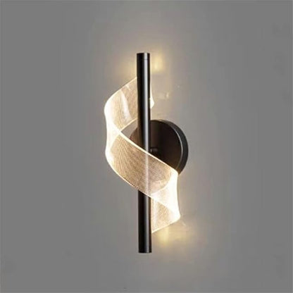 LITFAD 1 Light Minimalist Style Wall Light Fixtures Geometric Shape Metal Wall Mounted Lighting Three-Color Light LED Sconce Light for Bedroom Living Room Hotel, Black B 110V-120V Third Gear