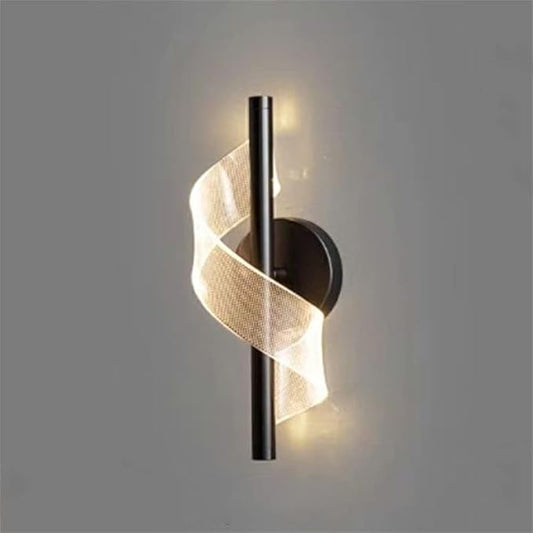 LITFAD 1 Light Minimalist Style Wall Light Fixtures Geometric Shape Metal Wall Mounted Lighting Three-Color Light LED Sconce Light for Bedroom Living Room Hotel, Black B 110V-120V Third Gear