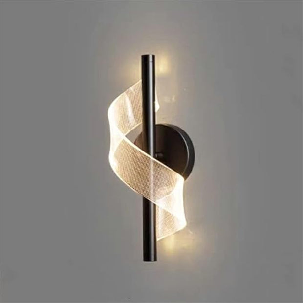 LITFAD 1 Light Minimalist Style Wall Light Fixtures Geometric Shape Metal Wall Mounted Lighting Three-Color Light LED Sconce Light for Bedroom Living Room Hotel, Black B 110V-120V Third Gear