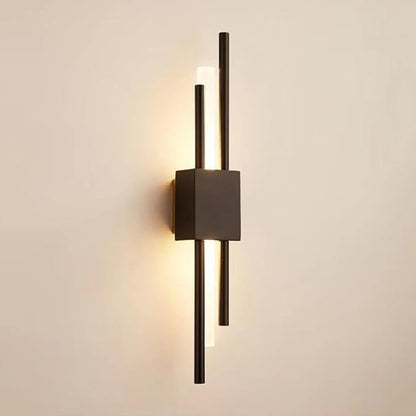 LED Linear Wall Sconce Lighting Modern Wall Lamp Indoor Wall Wash Light 10W 3 Color Mode Wall Mounted Lamps Hardwired Vanity Sconces for Living Room Bedroom Hallway (Color : Svart, Size : R