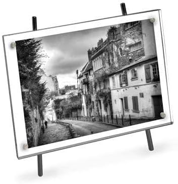 Isaac Jacobs 4x6 Black Magnetic Acrylic Metal Easel Frame (4x6 Horizontal) (Black)