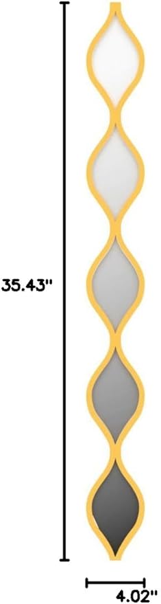 Yulejo 6 Pcs Acrylic Teardrop Mirror Decor - Narrow Wall Decor Boho Vintage Wall Art for Apartment Home Living Room Bathroom Bedroom Hallway (Gold Edge)