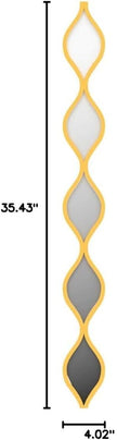 Yulejo 6 Pcs Acrylic Teardrop Mirror Decor - Narrow Wall Decor Boho Vintage Wall Art for Apartment Home Living Room Bathroom Bedroom Hallway (Gold Edge)