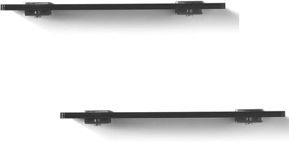 iobiotio Small Floating Shelves, Black Decoration Display Floating Shelves for Wall, Acrylic Show Room Exhibition Shelf, 8x4 inch, 2 Pcs