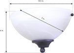 Design House Millbridge Wall Light Sconce, Dimmable, Steel Construction, Alabaster Glass, ETL-Certified, For Hallways/Bedrooms/Bathrooms, Oil-Rubbed Bronze, 5.0 in. L x 10.5 in. W x 6.0 in. H, 514554