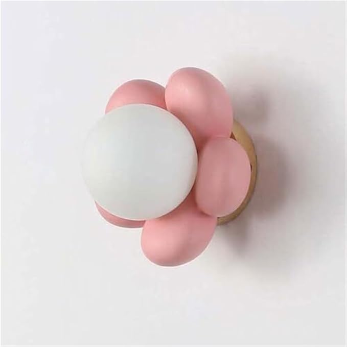 Modern Minimalist Wall Lamp Cream Flower Accent Light for Bedroom Living Room Study Room Dining Room Stairs Porch Hall Restaurant Wall Mounted Lamp Creative Simplicity Wall Sconce(Pink)