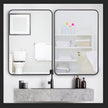 ZenStyle 2 Packs Wall Mount Mirror for Bathroom, 24 x 36 Inch Black Metal Framed Rounded Corner Rectangular Mirror with Peaked Trim for Entryways, Living Rooms, Bathrooms