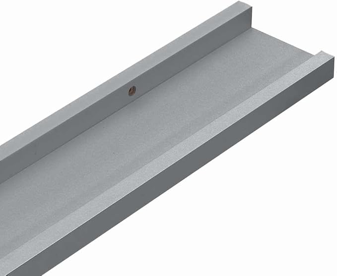 Gray MDF Floating Frame Ledge Shelf Set of 2, Modern U-Shaped Wall Mounted Shelves for Displaying Photos Artwork Decor