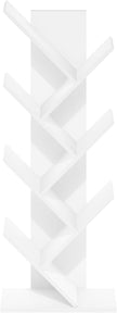 Furinno Tree Book Shelf, 7-Tier Bookshelf, Tree Bookcase for Room Decor, 8.4 x 15.7 x 39.4, for Living Room, Bedroom, Home Office, White