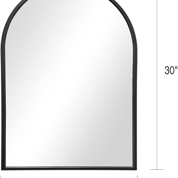 OGCAU 30x20 Inch Black Mirror Wall Mirror for Bathroom, Black Metal Frame, Arched Wall Mounted Mirror, Bathroom Vanity Mirror for Living Room Entryway (Black)
