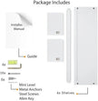 Onlysky Set of 4 Wall-Mounted Kid's Bookshelf - White Floating Nursery Book Shelves - Durable Wood Construction - Ideal for Nursery Decor, Kids Room, Toy Storage