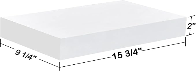 WELLAND 16 inch White Mission Floating Shelves for Wall, Bathroom Wall Mount Shelves, Wood Modern Display Shelves, Book Shelves,for Bedroom,Living Room and Kitchen
