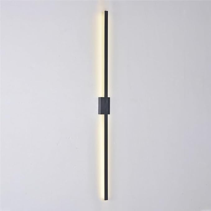 Black Linear Wall Sconce Minimalist Hardwired Indoor Wall Light Fixture for Hallway Living Room Bedroom Modern Decorative Lighting(Black,120cm)