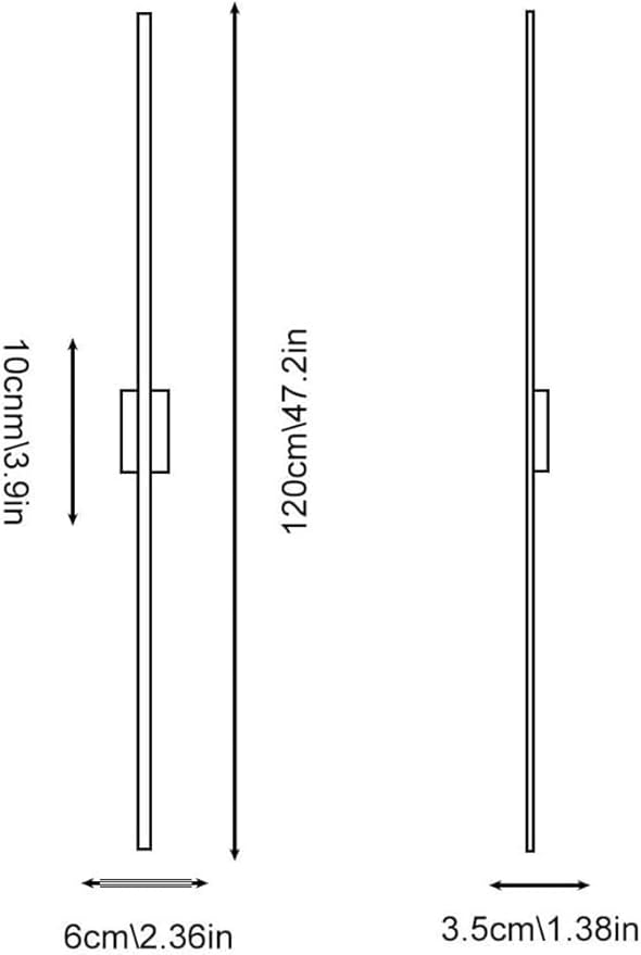 Black Linear Wall Sconce Minimalist Hardwired Indoor Wall Light Fixture for Hallway Living Room Bedroom Modern Decorative Lighting(Black,120cm)