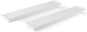 MELANNCO Arlington Floating Wall Shelves for Bedroom, Living Room, Nursery, Set of 2, 20-Inch, White