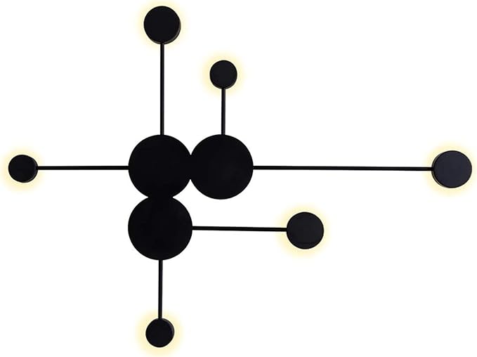 LED Wall Sconce Mid-Century Wall Lamp Lighting Fixture Black Finish丨Acrylic Indoor Modern Wash Wall Spot Light丨Wall Mount Lamps for Living Room Bedroom Hallway Home Room Decor (6 Light3000K)
