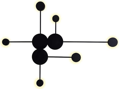 LED Wall Sconce Mid-Century Wall Lamp Lighting Fixture Black Finish丨Acrylic Indoor Modern Wash Wall Spot Light丨Wall Mount Lamps for Living Room Bedroom Hallway Home Room Decor (6 Light3000K)
