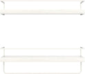 Shario Floating Shelves - Set of 2, Wall Mounted Hanging Shelves with White Towel Rack, Decorative Storage Shelves for Bathroom, Kitchen, Living Room & Bedroom (Rustic White)