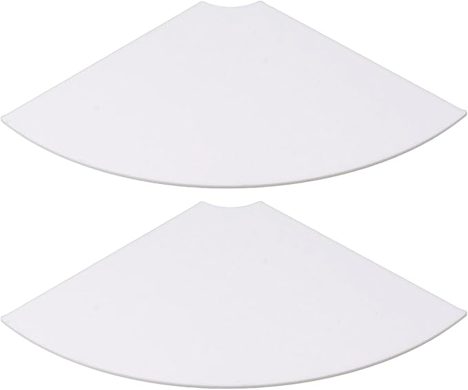 Yosoo Health Gear Acrylic Wall Mount Floating Corner Shelves 2pcs Quarter Round Shower Shelf, Sturdy Wall Storage Display Organizer for Bathroom Kitchen Bedroom Living Room 1.2 x 8.3 x 8.3in (White)
