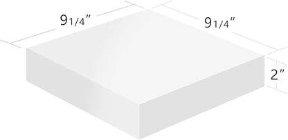 WELLAND 9 1/4 inch White Mission Floating Shelves for Wall, Bathroom Wall Mount Shelves, Wood Modern Display Shelves, Book Shelves,for Bedroom,Living Room and Kitchen
