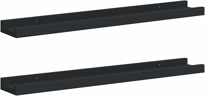Picture Frame Ledge Shelves, Wall Mounted Display Shelves 60x9x3 cm MDF for Photo Display and Wall Decoration