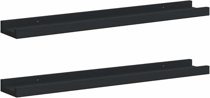 Picture Frame Ledge Shelves, Wall Mounted Display Shelves 60x9x3 cm MDF for Photo Display and Wall Decoration