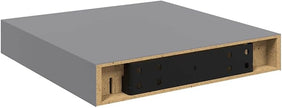 Modern Floating Wall Shelves Set of 4, Grey Honeycomb MDF with Metal Mounting Hardware for Stylish Display and Storage