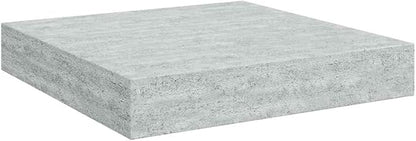 Concrete Grey Honeycomb MDF Floating Wall Shelf with Metal Mounting, Modern Invisible Mounting System for Home Decor, Durable Space Saving Shelf for Books and Display, 1 Piece
