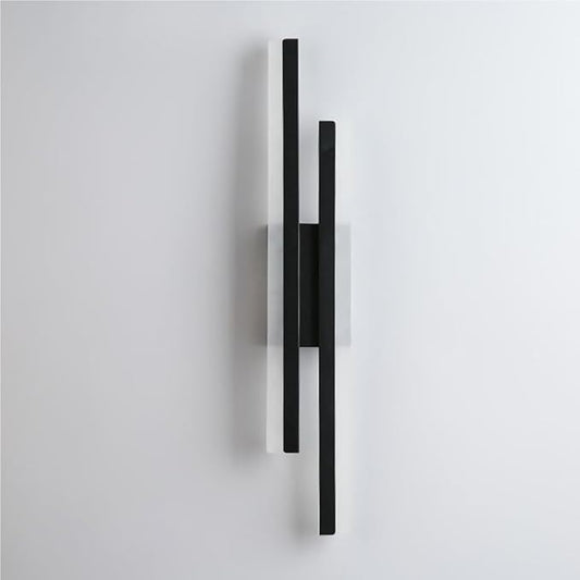 Linear Acrylic Wall Lamp Modern Long Strip Minimalist Wall Sconce Bright Indoor Lighting for Bedroom Living Room Hallway Stairs(Black(3 Modes),48cm/18.89in)