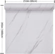 Glossy Marble Paper Granite Gray/White Wallpaper Peel and Stick Wallpaper Self Adhesive Removable Wallpapers 23.6″ ×393″ Waterproof Countertop Paper for Cabinet Countertop Furniture Kitchen Viny Film