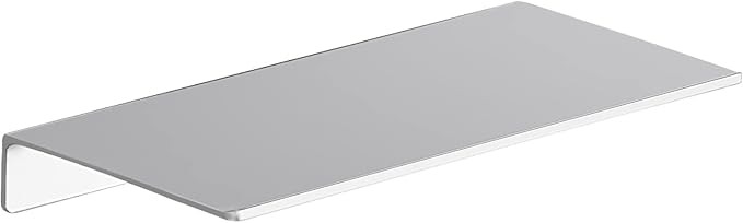 Danpoo Small Floating Shelf for Wall Storage, Mini Display Shelf for Collectibles, Metal Wall Shelf for Bathroom/Living Room/Kitchen/Bedroom(Silver, 8")