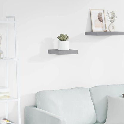 Grey Honeycomb Floating Wall Shelf with Invisible Mounting System, 9.1 x 9.3 x 1.5 Inches, Modern Storage for Books and Decor, Sturdy MDF and Metal Construction, Space-Saving