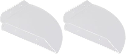 Acrylic Wall Mount Floating Corner Shelves 2pcs Quarter Round Shower Shelf, Sturdy Wall Storage Display Organizer for Bathroom Kitchen Bedroom Living Room 1.2 x 8.3 x 8.3in (Transparent)