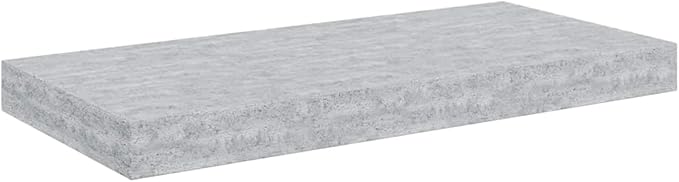 Concrete Grey Honeycomb MDF Metal Floating Wall Shelf Set of 2 for Living Room Office Display Storage Modern Decor