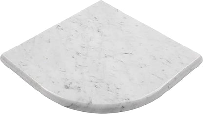 Marble Corner Shower Shelf, 9 Inch Big Carrara White Marble Corner Shelf for Bathroom Shower Decor, Wall Mounted, Polished, 1 Pcs