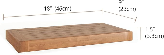 AquaTeak 18" Moa Teak Floating Wall Shelf - 18 Inch