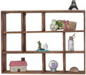 Shadow Box Display Shelf, Wall Mounted Wooden Hanging Display Shelf Floating Shelf Perfect for Little Figurines, Multi-Slot Wall Collection Freestanding Farmhouse Decor Display Case (Style I, Brown)