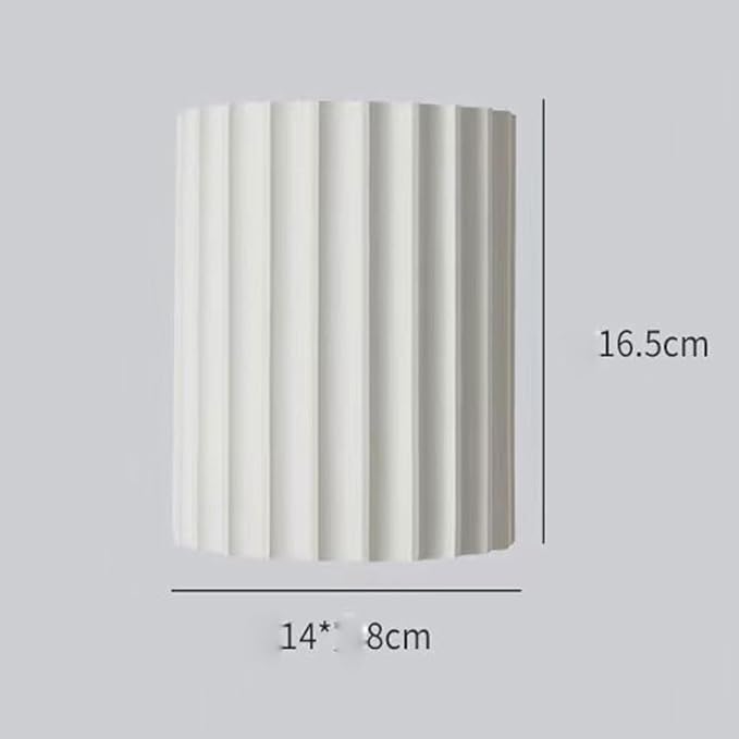 WDDJP Modern Terracotta Ribbed Up Down Wall Sconce Fluted Cylinder Minimalist Indoor Wall Mounted Light Fixture for Bedroom Living Room Hallway(Blanc)