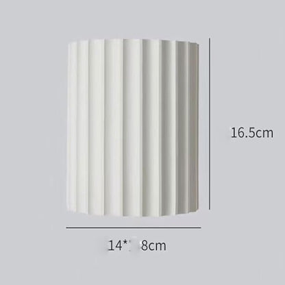 WDDJP Modern Terracotta Ribbed Up Down Wall Sconce Fluted Cylinder Minimalist Indoor Wall Mounted Light Fixture for Bedroom Living Room Hallway(Green)