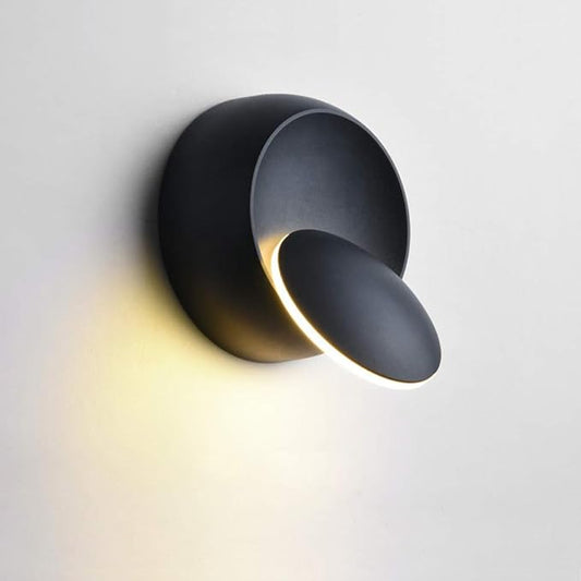 Chrasy Modern Wall Sconce 5W LED Wall Light Lighting Direction Adjustable 3000k Warm White Indoor Hardwired Wall Lamp for Bedside Kitchen Hallway Staircase Aisle (Black)