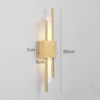 LED Linear Wall Sconce Lighting Modern Wall Lamp Indoor Wall Wash Light 10W 3 Color Mode Wall Mounted Lamps Hardwired Vanity Sconces for Living Room Bedroom Hallway (Color : Gold, Size : Ri