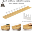 Floating Picture Ledge Shelves for Wall Set of 2, 55 Inches Picture Shelf with Ledge, Nursery Book Shelf for Toys Storage Kids Bookshelf Wall Mounted Living Room Bedroom Decor Frames, Oak