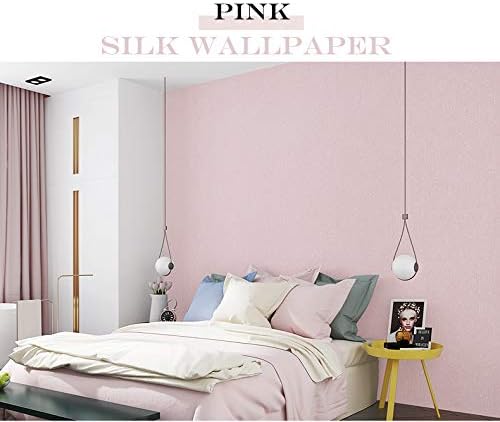 MelunMer Pink Peel and Stick Wallpaper 118In L 15.7In W Self Adhesive Removable Wallpaper for Bathroom/Bedroom Modern Contact Paper Silk Textured Pink Contact Paper for Cabinets Shelf Waterproof
